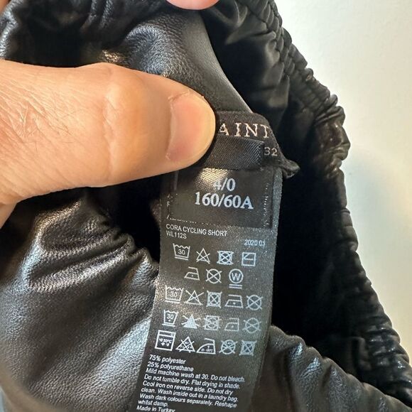 ALLSAINTS Cora Cycling Shorts Leather Raw Hem Sz 0 - Picture 5 of 6